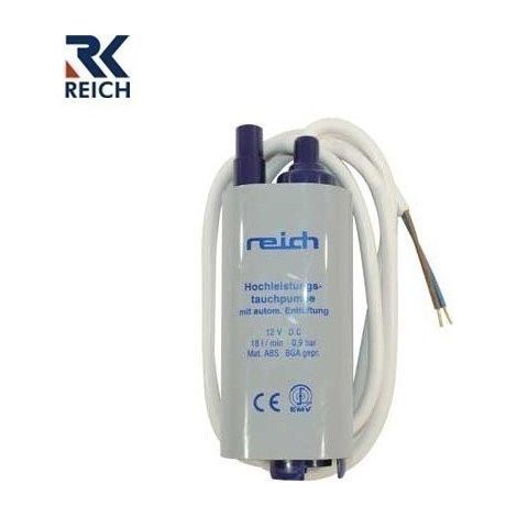 Pompe immergée 18L/min – 12V, pression 0.75 bar – Aération automatique pour véhicules de loisirs – Installation rapide diamètre 45 mm – Reich (1/2)