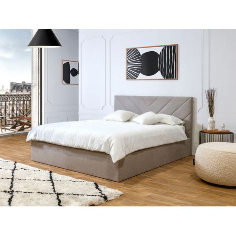 BOBOCHIC - Lit coffre ROMANE 160x200 Gris clair (1/5)