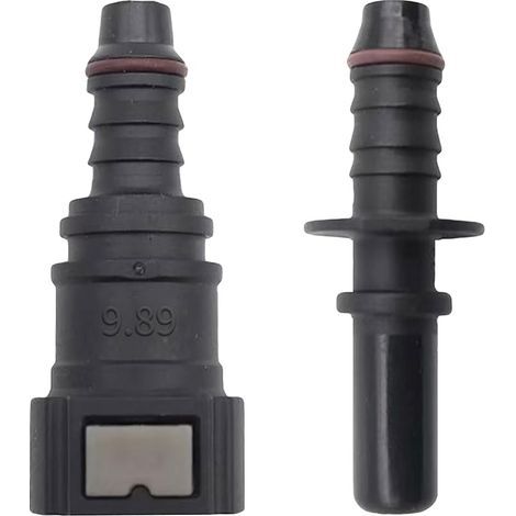 2pcs Raccord durite Essence, Connecteur de Tuyau de Carburant Droit Femelle, 9.89 mm Tuyau de Ligne de Carburant Raccord Rapide id8 (1/5)