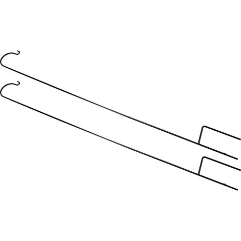 Pair of Garden Shepherds Crook Black Metal Border Hooks (2.18m)