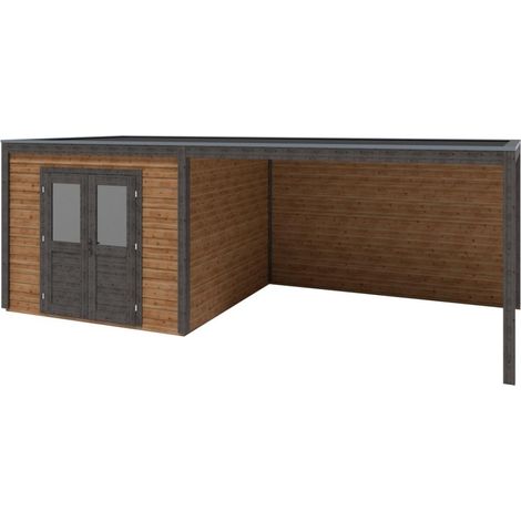 Casetta da giardino in legno Sora 7.06x3.09 m - 21.82 m2 - 28 mm - impregnata - 000200 (1/3)