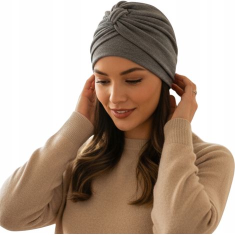 Pull turban ELA pour femme, en basalte chaud et agréable, en viscose, automne-hiver (1/5)