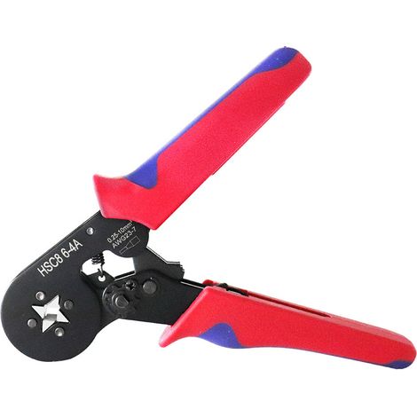 Pince à sertir à cliquet pour embouts tubulaires, outil manuel style européen, rouge et bleu (1/5)