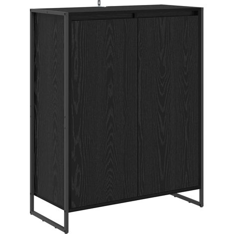 Armario para Zapatos con puerta Roble Negro 79 x 36 x 100 cm vidaXL