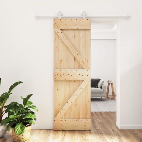 Puerta corredera con herrajes madera maciza de pino 70x210 cm vidaXL (1/5)