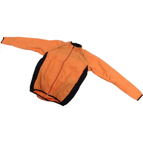 Lässige, weiche, wasserdichte und atmungsaktive Langarm-Trainingsjacke, ideal zum Radfahren, Laufen und Angeln, für Damen und Herren, orange, Größe M. (1/4)