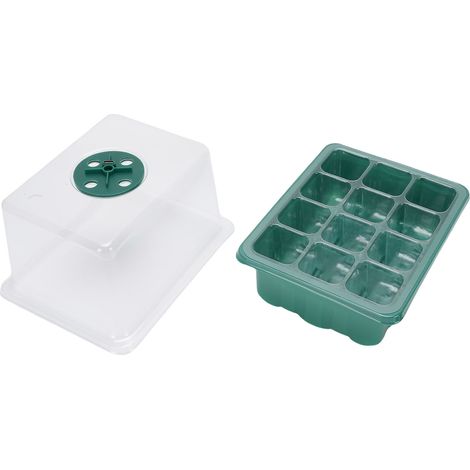 Mini serre 5 bacs à semis en ABS couvercle transparent aéré éclairage horticole plein spectre avec régulateur USB (1/5)