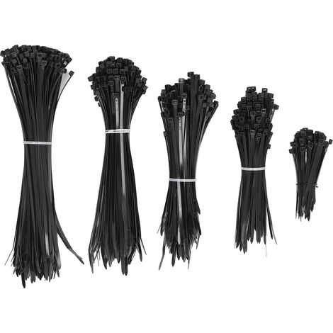 700 pièces serre-câble 40lb force tuyau Zip auto-verrouillage Kit pour ligne de fil noir (1/5)