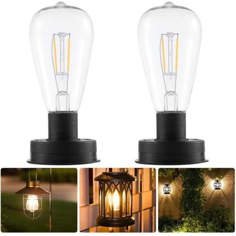 Ampoule Solaire - 7 cm - LED Intégrée - Extérieur - 2 Pièces