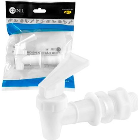 Grifo Plástico Cuello Largo 120x55mm Blanco  Para Enfriadores De Agua