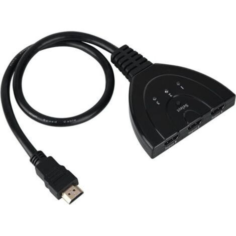 Convertisseur Audio HDMI Commutateur de Commutation Vidéo 1080P Câble de Conversion pour Adaptateur de Signal Fractionné HDMI 3 en 1 Sortie(50cm)