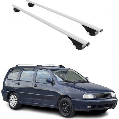 OMAC Barres de toit pour VW Polo mk3 Variant 1994-2002 – TÜV / DIN 75302:2019 – Antivol inclus – Charge max 75 kg – 2 barres Argent (1/4)