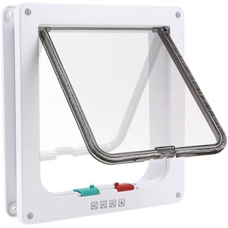Chatière à 4 positions pour chat et petit chien – Tunnel en plastique ABS – Dimensions extérieures 20x19cm – Installation facile sur portes et fenêtres (1/5)