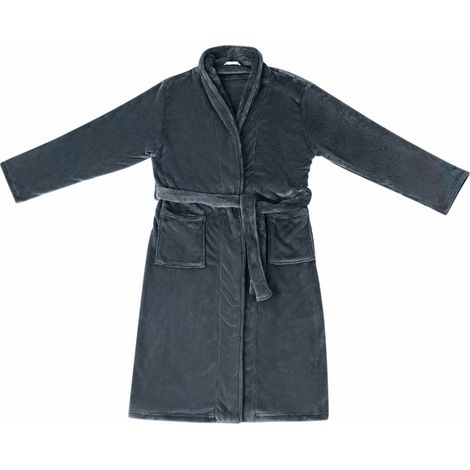 Robe de bain sans capuche Bleu marine m Flanelle