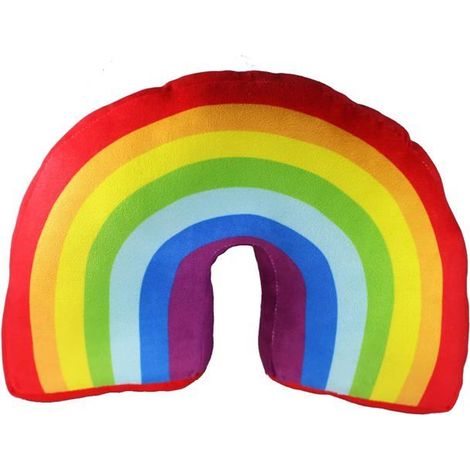 35,8 cm Regenbogenkissen, perfekt zur Dekoration des Bettes eines Mädchens. Dekoratives Plüschkissen für Sofas und Stühle. (1/5)