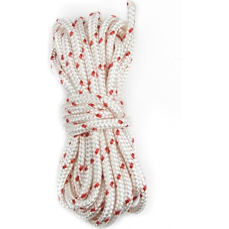 Corde de démarrage en nylon 4 mm x 10 m pour accessoires de tondeuse à gazon, cordon de traction avec revêtement scellé pour Sabo/Honda/Wolf et autres petits moteurs débroussailleuses (1/5)
