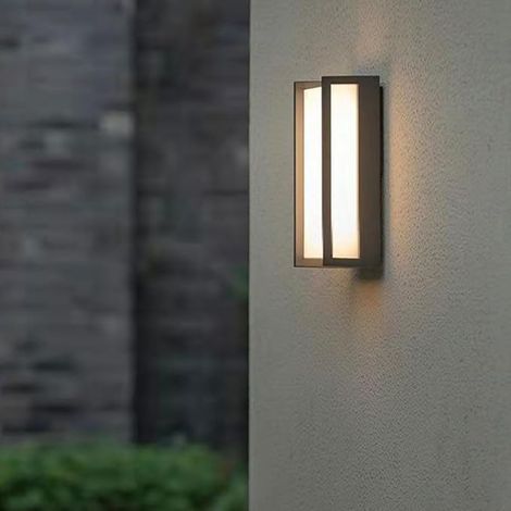 Applique murale LED rectangulaire, 12W 1200lm 4000K IP54, GRIS