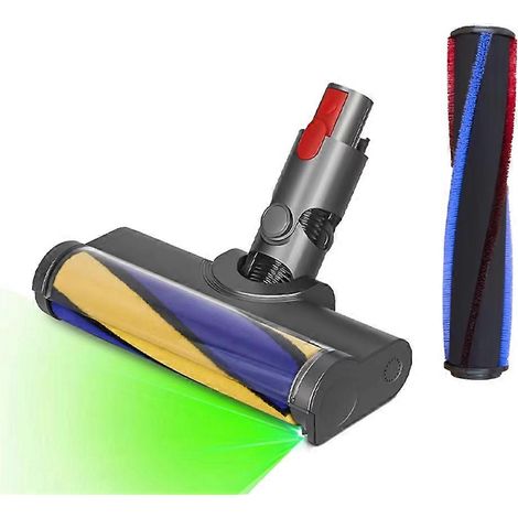 Cepillo para V12 Detect Slim V10Slim Accesorios Rodillo para alfombras Rodillo suave Cabezal de cepillo Motorhead con luz verde antipolvo（）