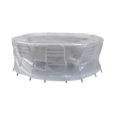Ribiland – Housse de protection ronde pour mobilier de jardin – Dimensions 200 cm diamètre x 80 cm hauteur – Polyéthylène 90 g/m² étanche – Anti-UV