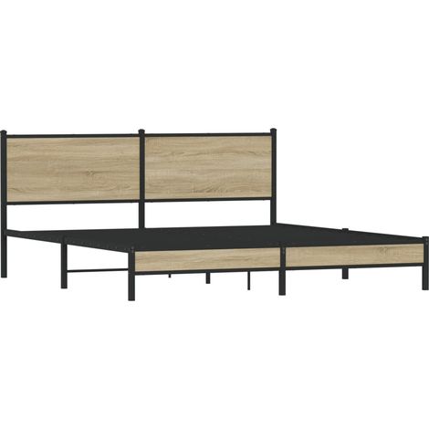 Giroletto senza Materaso in Metallo Rovere Sonoma 160x200 cm vidaXL (1/4)