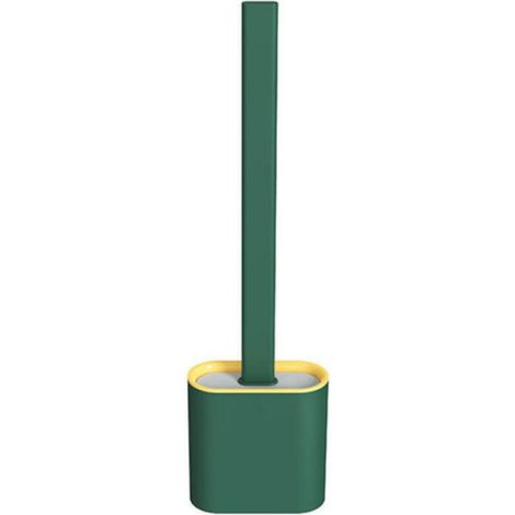 Brosse Wc - Silicone Flexible - Pour Cuvette De Toilette - Vert - 36,7 X 8,7 X 3,9 Cm - 1 Piece (1/4)