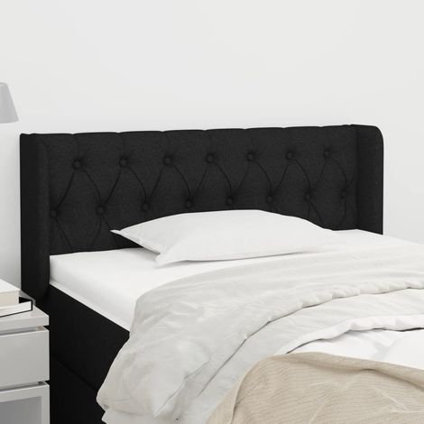 Tête de lit avec oreilles Design industriel - Pour Lit adulte - Noir 93x16x78/88 cm Tissu Chic-323246 (1/5)