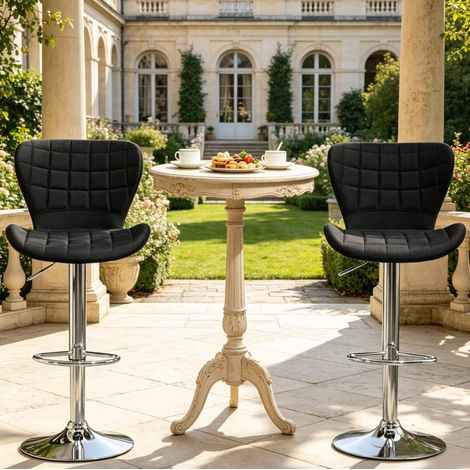 Tabourets de bar réglables, lot de 2, pivotants 360°, noirs OKMYHOME (1/5)