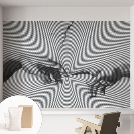 Papier peint intissé mural avec imprimé pour décoration pour salon pour chambre à coucher pour entrée Mains hypnotiques 152x104 cm (1/5)