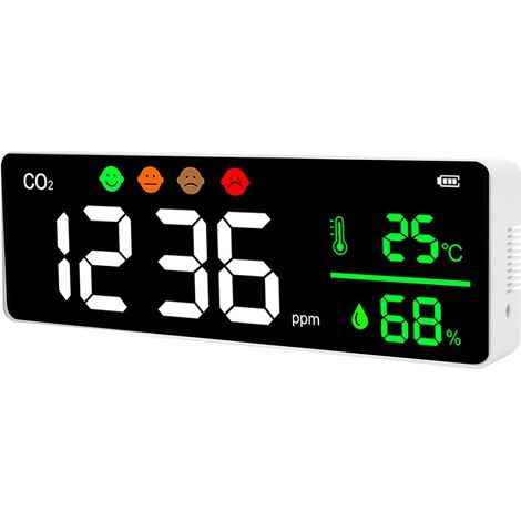 LED-Bildschirm-Luftqualitätsmonitor zur Wandmontage, digitaler Temperatur- und CO2-Konzentrationsdetektor DM1306 (1/5)