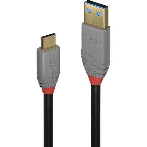 Câble Lindy USB 3.1 Type A vers C 1,5 m 5 A PD Anthra Line JL685A, 36912 (1/4)