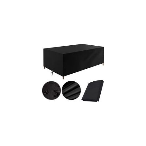 Housse de Protection pour Meubles de Jardin 200x160x70cm, Imperméable et Anti-UV, Noir (1/5)
