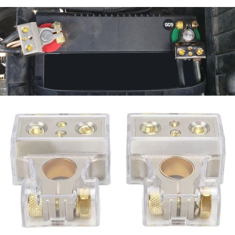 Ein Paar Batteriepolklemmen (0/2/4/6/8 AWG) mit Dichtungen und Schutzkappen + Ausbauschlüssel (1/5)