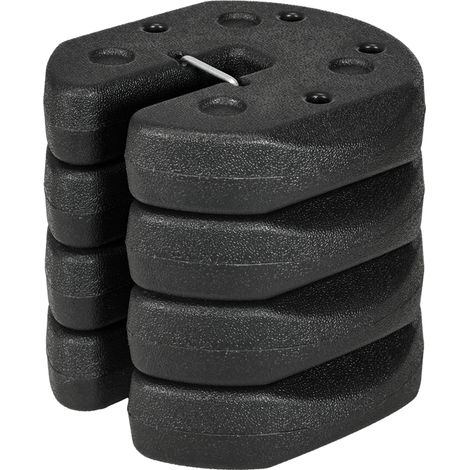 Set mit 4 runden Ballastgewichten für Pavillons, Festzelte und Zelte mit Verstärkungsheringen und Trageseil aus HDPE