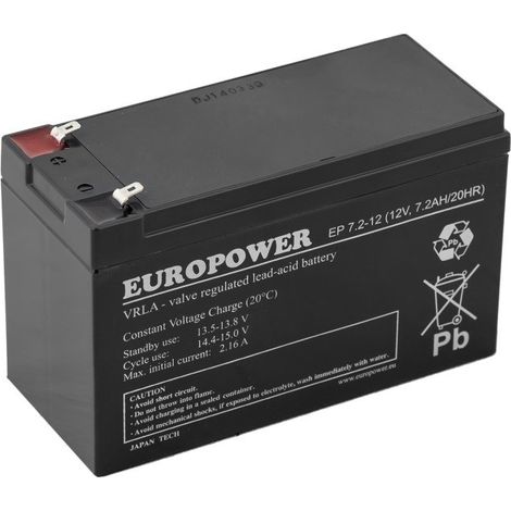 Batteria Europower série EP 12 V 7,2 Ah AGM