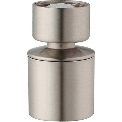 Robinet de cuisine avec aérateur en acier inoxydable, finition nickel brossé, pivotant à 360°, double jet, économe en eau