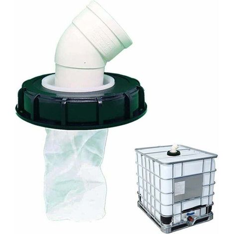 Filtre cuve 1000L en nylon lavable – Raccord 45° pour cuve de récupération d'eau – Filtre à couvercle IBC 165mm – Réutilisable et durable