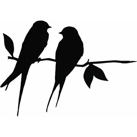 Hirondelles de Grange métal Arbre Art métal Oiseau Jardin Acier Argent Oiseau Yard Art Metal Birds Ornements de Oiseaux Patio Yard Paysage (Black 1) (1/5)