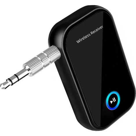 Adaptateur Bluetooth Voiture, Recepteur Bluetooth Voiture BT5.0 Appels Mains Libres, Aux Récepteur Audio Bluetooth Jack Audio 3,5mm pour Voiture/Casque Filaire/Audio Domestique (1/5)