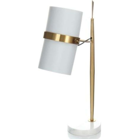 Lampe à Poser Design "Novum" 69cm Blanc & Or (1/4)