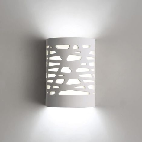 SABIR Applique Murale à LED Lumière Blanche Applique Intérieure Moderne Lampe Murale en Plâtre pour Salon Chambre Escalier Couloir Veilleuse (1/5)