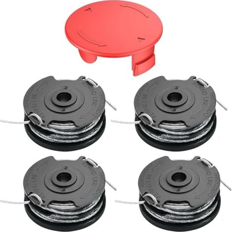 4 bobines de Fil,1 couvercles de Bobine,interchangeables avec Bobine de Rechange F016800351,Bobines de Fil pour débroussailleuse Bosch Art 24, 27, 30 et Art 30-36 LI (1/4)