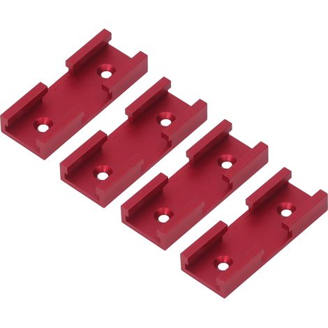 4 Pièces Connecteur en Croix en Alliage d'Aluminium, Jonction de Rails en T pour Projets de Menuiserie, Accessoire Bois Rouge (1/5)