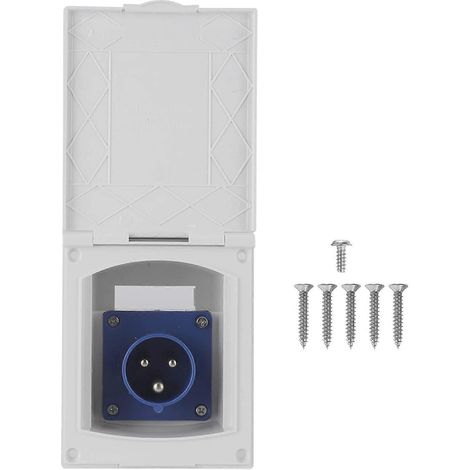 Prise pour camping-car, fiche 16 A, 220-240 V, prise étanche, compatible avec les camping-cars et les prises extérieures pour camping-cars. (1/5)