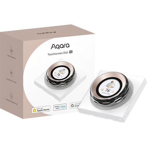 Aqara Perilla con Pantalla Táctil V1 UE, con Neutro, 2 Interruptores Eléctricos y 6 Interruptores Inalámbricos, Ajuste Fino, Controla hasta 18 Dispositivos Aqara, Compatible Apple Home, Alexa, Google