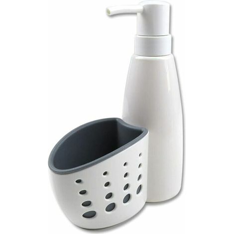 Green Mobility-Distributeur De Détergent Distributeur Liquide Vaisselle Porte Eponge Pompe À Savon Dispenseur Savon avec Porteéponge Rechargeable pour Savon Liquide Lotion Détergent À Vaisselle (1/5)