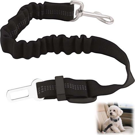 Harnais De Sécurité pour Chien en Voiture avec Amortisseur Élastique, Ceinture Réglable avec Mousqueton Métallique, Attache Solide pour Chiens Petits Et Moyens, Adapté À Tous Les Véhicules (1/5)