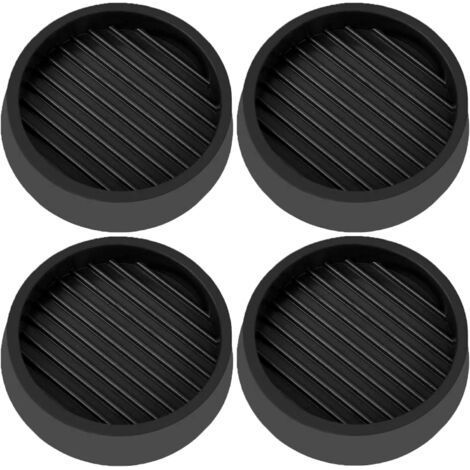 4 Pack Round Anti-Slip Rubber Furniture Pads, Floor Protectors for Beds, Sofas, Tables and Chairs, 7.5cm, Black (1/5)