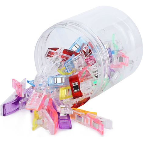 50 Pièces Pinces à Coudre Plastique Multicolores pour Couture, Patchwork et Positionnement Tissu (1/5)