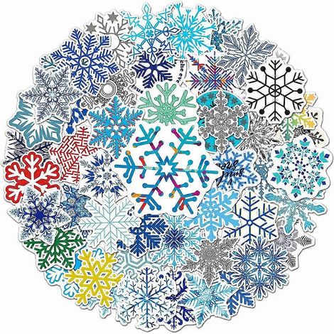 200 wasserfeste Vinyl-Schneeflockenaufkleber, Winterdekorationen zum Basteln und Verschenken (1/5)
