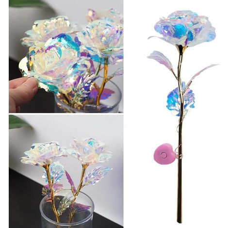 Rosa Galaxy de 24 quilates, regalo ideal para San Valentín, aniversario, cumpleaños o boda.